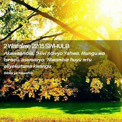 Picture 02 - 2 Wafalme 22:15 SWHULB - Akawaambia, “Hivi ndivyo Yahwe, Mungu wa - Bible Verse Picture