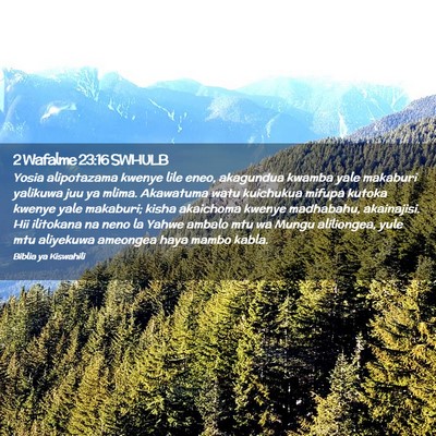 Picture 02 - 2 Wafalme 23:16 SWHULB - Yosia alipotazama kwenye lile eneo, akagundua - Bible Verse Picture