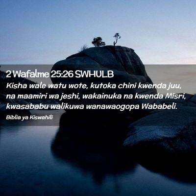Picture 02 - 2 Wafalme 25:26 SWHULB - Kisha wale watu wote, kutoka chini kwenda juu, na - Bible Verse Picture