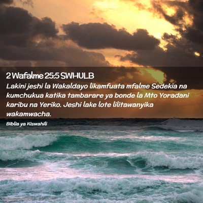 Picture 02 - 2 Wafalme 25:5 SWHULB - Lakini jeshi la Wakaldayo likamfuata mfalme - Bible Verse Picture