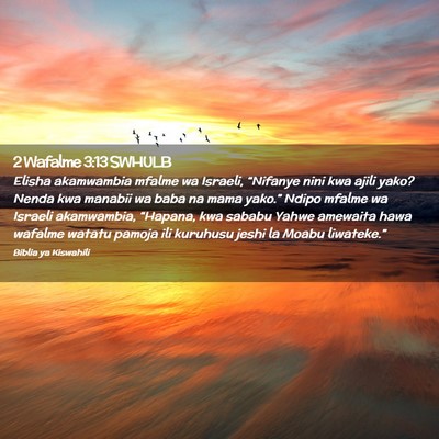 Picture 02 - 2 Wafalme 3:13 SWHULB - Elisha akamwambia mfalme wa Israeli, “Nifanye - Bible Verse Picture