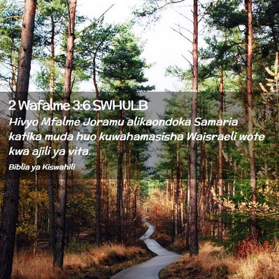 Picture 02 - 2 Wafalme 3:6 SWHULB - Hivyo Mfalme Joramu alikaondoka Samaria katika - Bible Verse Picture