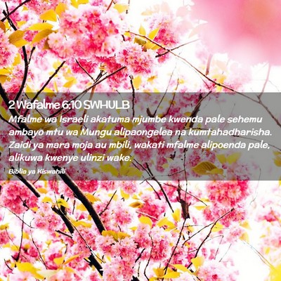 Picture 02 - 2 Wafalme 6:10 SWHULB - Mfalme wa Israeli akatuma mjumbe kwenda pale - Bible Verse Picture