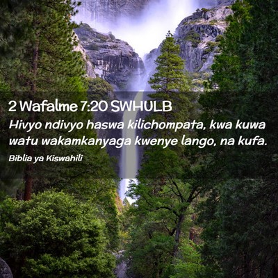 Picture 02 - 2 Wafalme 7:20 SWHULB - Hivyo ndivyo haswa kilichompata, kwa kuwa watu - Bible Verse Picture
