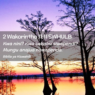 Picture 02 - 2 Wakorintho 11:11 SWHULB - Kwa nini? Kwa sababu siwapendi? Mungu anajua - Bible Verse Picture