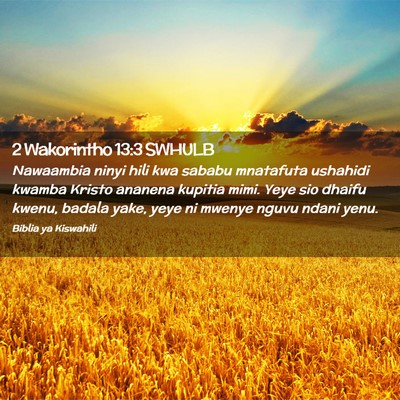 Picture 02 - 2 Wakorintho 13:3 SWHULB - Nawaambia ninyi hili kwa sababu mnatafuta - Bible Verse Picture