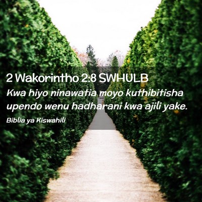 Picture 02 - 2 Wakorintho 2:8 SWHULB - Kwa hiyo ninawatia moyo kuthibitisha upendo wenu - Bible Verse Picture