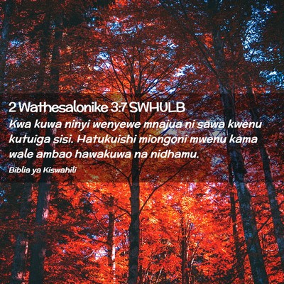 Picture 02 - 2 Wathesalonike 3:7 SWHULB - Kwa kuwa ninyi wenyewe mnajua ni sawa kwenu - Bible Verse Picture