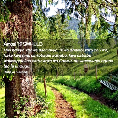 Picture 02 - Amosi 1:9 SWHULB - Hivi ndivyo Yhawe asemavyo: “Kwa dhambi tatu za - Bible Verse Picture