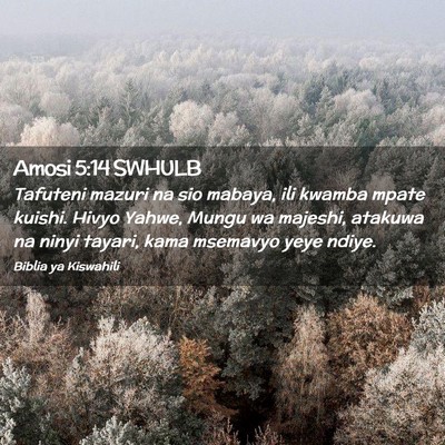 Picture 02 - Amosi 5:14 SWHULB - Tafuteni mazuri na sio mabaya, ili kwamba mpate - Bible Verse Picture