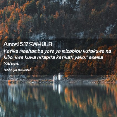 Picture 02 - Amosi 5:17 SWHULB - Katika mashamba yote ya mizabibu kutakuwa na - Bible Verse Picture