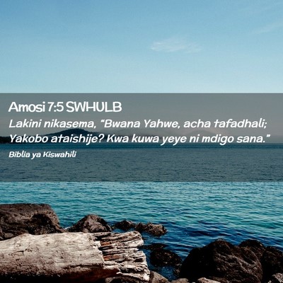 Picture 02 - Amosi 7:5 SWHULB - Lakini nikasema, “Bwana Yahwe, acha tafadhali; - Bible Verse Picture