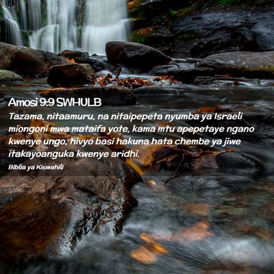 Picture 02 - Amosi 9:9 SWHULB - Tazama, nitaamuru, na nitaipepeta nyumba ya - Bible Verse Picture