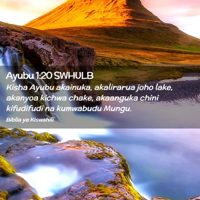 Picture 02 - Ayubu 1:20 SWHULB - Kisha Ayubu akainuka, akalirarua joho lake, - Bible Verse Picture