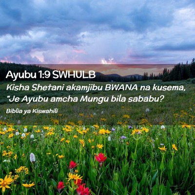 Picture 02 - Ayubu 1:9 SWHULB - Kisha Shetani akamjibu BWANA na kusema, “Je - Bible Verse Picture