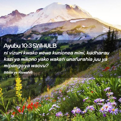 Picture 02 - Ayubu 10:3 SWHULB - ni vizuri kwako wewe kunionea mimi, kudharau kazi - Bible Verse Picture
