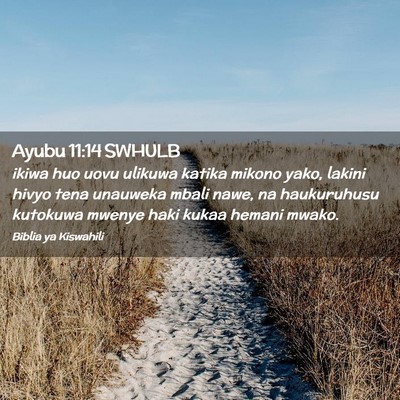 Picture 02 - Ayubu 11:14 SWHULB - ikiwa huo uovu ulikuwa katika mikono yako, lakini - Bible Verse Picture