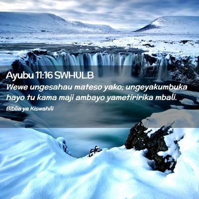 Picture 02 - Ayubu 11:16 SWHULB - Wewe ungesahau mateso yako; ungeyakumbuka hayo tu - Bible Verse Picture