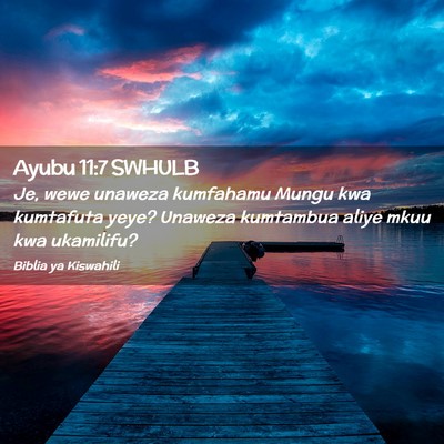 Picture 02 - Ayubu 11:7 SWHULB - Je, wewe unaweza kumfahamu Mungu kwa kumtafuta - Bible Verse Picture