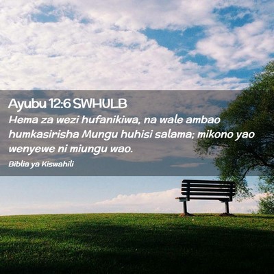 Picture 02 - Ayubu 12:6 SWHULB - Hema za wezi hufanikiwa, na wale ambao - Bible Verse Picture
