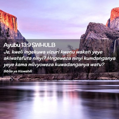 Picture 02 - Ayubu 13:9 SWHULB - Je, kweli ingekuwa vizuri kwenu wakati yeye - Bible Verse Picture