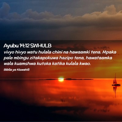 Picture 02 - Ayubu 14:12 SWHULB - vivyo hivyo watu hulala chini na hawaamki tena. - Bible Verse Picture