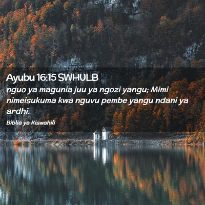 Picture 02 - Ayubu 16:15 SWHULB - nguo ya magunia juu ya ngozi yangu; Mimi - Bible Verse Picture