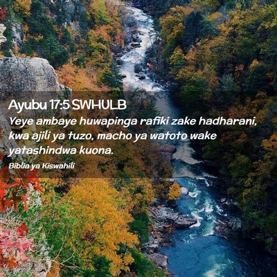 Picture 02 - Ayubu 17:5 SWHULB - Yeye ambaye huwapinga rafiki zake hadharani, kwa - Bible Verse Picture