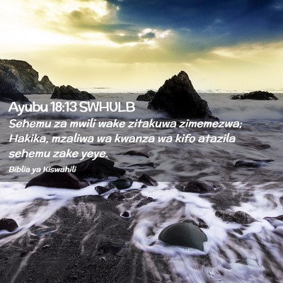 Picture 02 - Ayubu 18:13 SWHULB - Sehemu za mwili wake zitakuwa zimemezwa; Hakika, - Bible Verse Picture