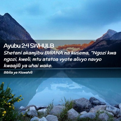 Picture 02 - Ayubu 2:4 SWHULB - Shetani akamjibu BWANA na kusema, “Ngozi kwa - Bible Verse Picture