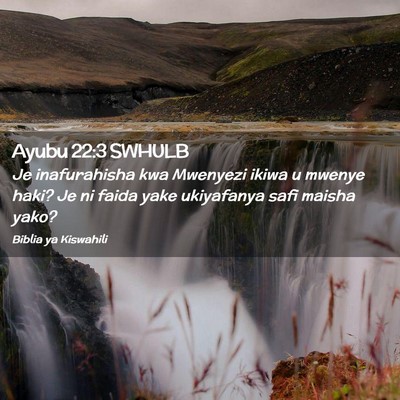 Picture 02 - Ayubu 22:3 SWHULB - Je inafurahisha kwa Mwenyezi ikiwa u mwenye haki? - Bible Verse Picture