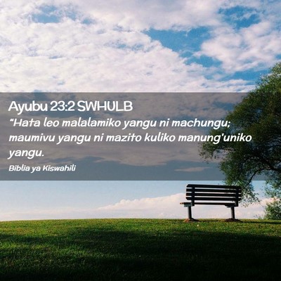 Picture 02 - Ayubu 23:2 SWHULB - “Hata leo malalamiko yangu ni machungu; maumivu - Bible Verse Picture