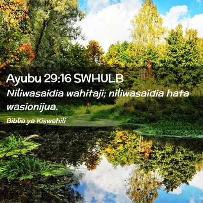 Picture 02 - Ayubu 29:16 SWHULB - Niliwasaidia wahitaji; niliwasaidia hata - Bible Verse Picture