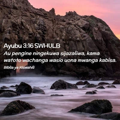 Picture 02 - Ayubu 3:16 SWHULB - Au pengine ningekuwa sijazaliwa, kama watoto - Bible Verse Picture