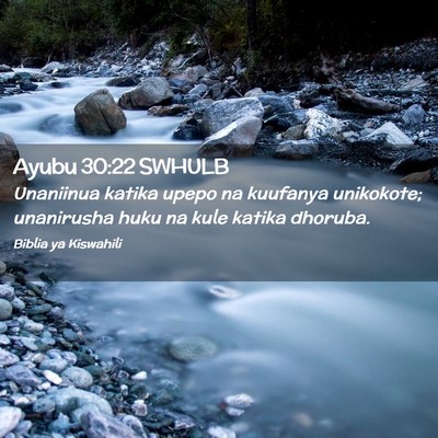 Picture 02 - Ayubu 30:22 SWHULB - Unaniinua katika upepo na kuufanya unikokote; - Bible Verse Picture