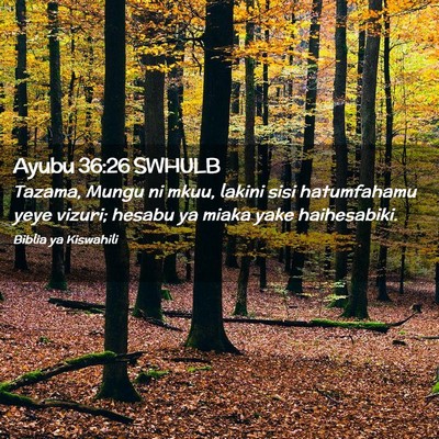 Picture 02 - Ayubu 36:26 SWHULB - Tazama, Mungu ni mkuu, lakini sisi hatumfahamu - Bible Verse Picture