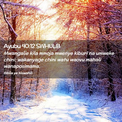 Picture 02 - Ayubu 40:12 SWHULB - Mwangalie kila mmoja mwenye kiburi na umweke - Bible Verse Picture