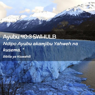 Picture 02 - Ayubu 40:3 SWHULB - Ndipo Ayubu akamjibu Yahweh na kusema, - Bible Verse Picture