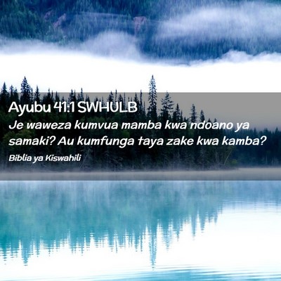 Picture 02 - Ayubu 41:1 SWHULB - Je waweza kumvua mamba kwa ndoano ya samaki? Au - Bible Verse Picture