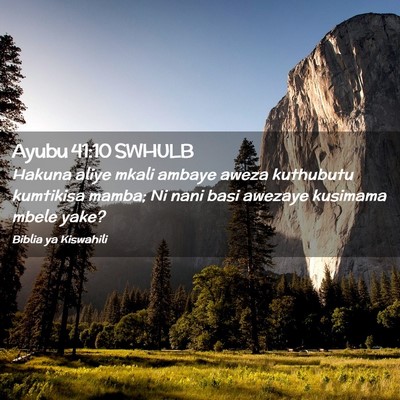 Picture 02 - Ayubu 41:10 SWHULB - Hakuna aliye mkali ambaye aweza kuthubutu - Bible Verse Picture