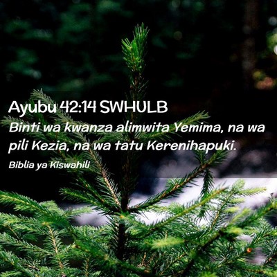 Picture 02 - Ayubu 42:14 SWHULB - Binti wa kwanza alimwita Yemima, na wa pili - Bible Verse Picture