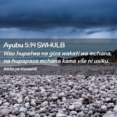 Picture 02 - Ayubu 5:14 SWHULB - Wao hupatwa na giza wakati wa mchana, na hupapasa - Bible Verse Picture