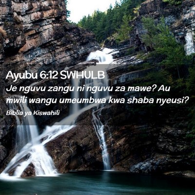 Picture 02 - Ayubu 6:12 SWHULB - Je nguvu zangu ni nguvu za mawe? Au mwili wangu - Bible Verse Picture