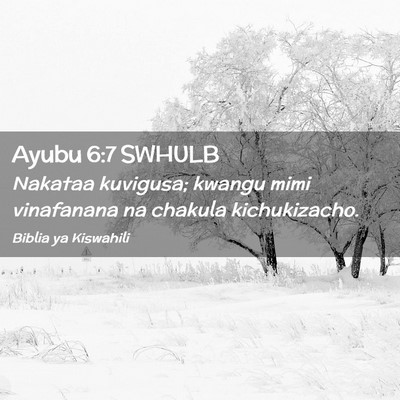 Picture 02 - Ayubu 6:7 SWHULB - Nakataa kuvigusa; kwangu mimi vinafanana na - Bible Verse Picture