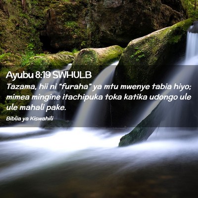 Picture 02 - Ayubu 8:19 SWHULB - Tazama, hii ni “furaha” ya mtu mwenye tabia - Bible Verse Picture