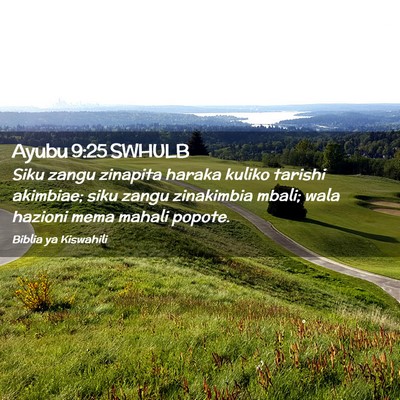 Picture 02 - Ayubu 9:25 SWHULB - Siku zangu zinapita haraka kuliko tarishi - Bible Verse Picture
