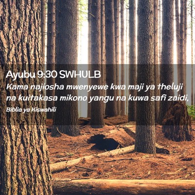 Picture 02 - Ayubu 9:30 SWHULB - Kama najiosha mwenyewe kwa maji ya theluji na - Bible Verse Picture