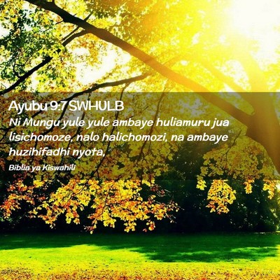 Picture 02 - Ayubu 9:7 SWHULB - Ni Mungu yule yule ambaye huliamuru jua - Bible Verse Picture