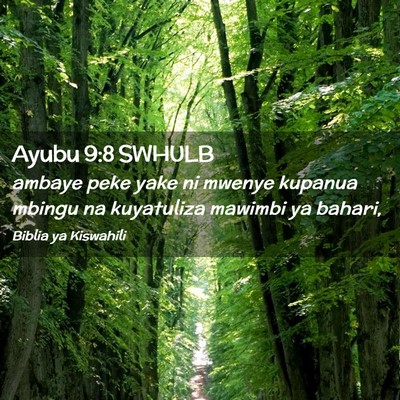 Picture 02 - Ayubu 9:8 SWHULB - ambaye peke yake ni mwenye kupanua mbingu na - Bible Verse Picture