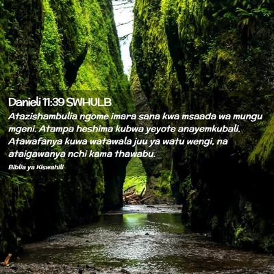 Picture 02 - Danieli 11:39 SWHULB - Atazishambulia ngome imara sana kwa msaada wa - Bible Verse Picture